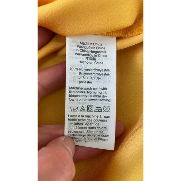 J. Crew Women's Size 0 Golden Yellow Ruffle Neck Sleeveless Popover Top - Picture 5 of 6